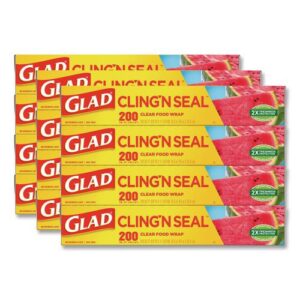Cling'N Seal Plastic Food Wrap, 200 sq ft, 12 Rolls/Carton
