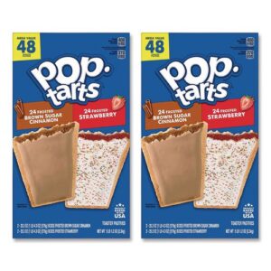 Pop Tarts, Brown Sugar Cinnamon/Strawberry, 2/Pouch, 24 Pouches Box...
