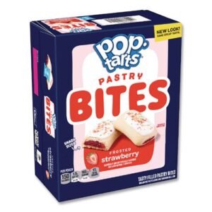 Pop Tarts Bites, Frosted Strawberry, 3.5 oz Bag, 6/Carton