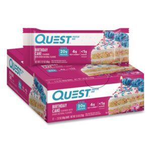 Protein Bars, Birthday Cake, 2.12 oz Bar, 12/Box