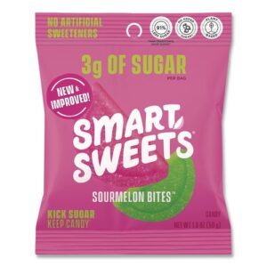Sourmelon Bites Gummy Candy, Watermelon, 1.8 oz Packet, 12/Box