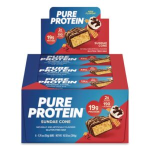 Sundae Cone Protein Bar, 1.76 oz Bar, 6/Box