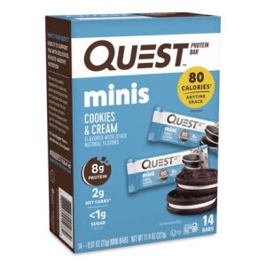 Protein Bar Minis, Cookies and Cream, 0.81 oz Bar, 14/Box