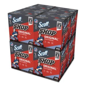 Shop Towels, POP-UP Box, 1-Ply, 9 x 12, Blue, 200/Box, 8 Boxes/Carton