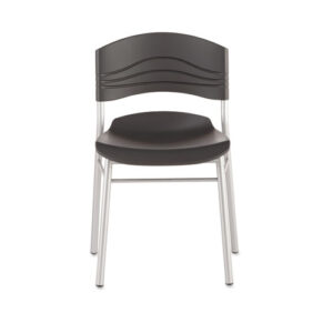CafeWorks Chair, Supports Up to 225 lb, 18" Seat Height, Graphite Seat/Back...