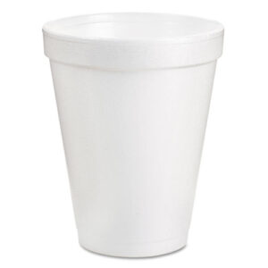 Foam Drink Cups, 8 oz, White, 25/Pack
