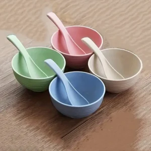 Heat Resistant Soup Bowl With Soup Spoons