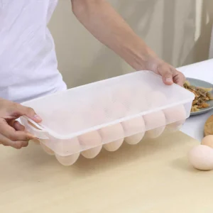 15 Slot Egg Tray with Lid – Kitchen Refrigerator Organizer