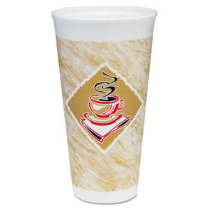 Cafe G Foam Hot/Cold Cups, 20 oz, Brown/Red/White...