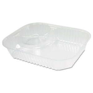 ClearPac Large Nacho Tray, 2 Compartments, 3.3 oz, 6.2 x 6.2 x 1.6, Clear...