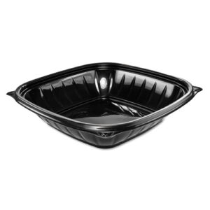 PresentaBowls Pro Black Square Bowls, 32 oz, 8.5 x 8.5 x 2, Plastic, 63/Bag, 4...