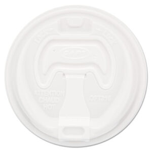Optima Reclosable Lid, Fits 12 oz to 24 oz Hot Cups, Plastic, White, 100/Pack