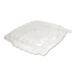 ClearSeal Hinged-Lid Plastic Containers, 8.31 x 8.31 x 2, Clear, Plastic...