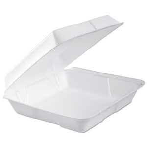 Foam Hinged Lid Container, Performer Perforated Lid, 9.3 x 9.5 x...