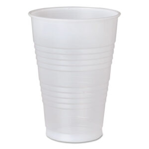 High-Impact Polystyrene Cold Cups, 16 oz, Plastic, Translucent, 50/Pack