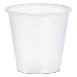 High-Impact Polystyrene Cold Cups, 3.5 oz, Plastic, Translucent, 100/Pack