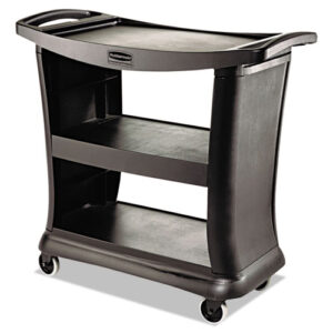 Executive Service Cart, Plastic, 3 Shelves, 300 lb Capacity, 20.33" x 38.9" x...