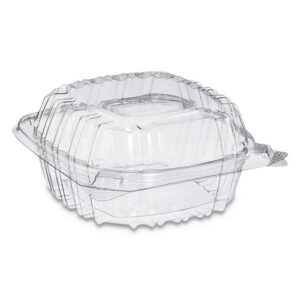 ClearSeal Hinged-Lid Plastic Containers, 13.8 oz, Clear, Plastic, 500/Carton