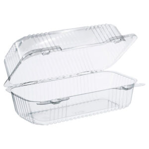 StayLock Clear Hinged Lid Containers, 4.5 x 8.5 x 3.6, Clear, Plastic, 250/Carton
