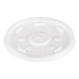 Plastic Lids, Straw-Slot Lid, Fits 12 oz to 24 oz Hot/Cold Foam Cups, Translucent...