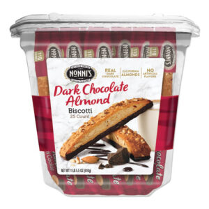 Biscotti, Dark Chocolate Almond, 0.85 oz Individually Wrapped, 25/Pack