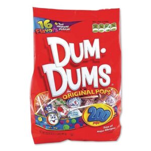 Dum-Dum-Pops, Assorted, Individually Wrapped, 33.9 oz, 200/Pack
