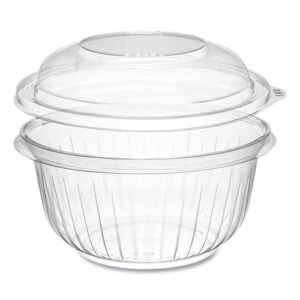 PresentaBowls Bowl/Lid Combo-Paks, Dome Lid, 16 oz, Clear, Plastic, 63/Pack...