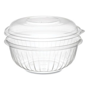PresentaBowls Bowl/Lid Combo-Paks, 32 oz, Clear, Plastic, 63/Pack, 4...