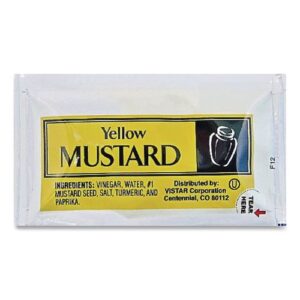 Condiment Packets, Mustard, 0.16 oz Packet, 200/Carton