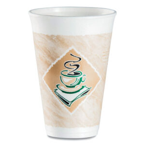 Cafe G Foam Hot/Cold Cups, 16 oz, Brown/Green/White...