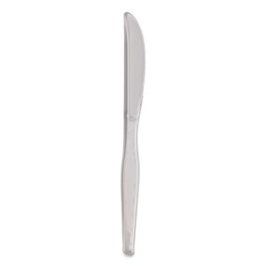 Heavyweight Polystyrene Cutlery, Knife, Plastic, Clear, 1,000/Carton