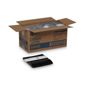 SmartStock Plastic Cutlery Refill, Series-O, Mediumweight Knife, Black...