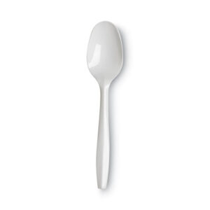 Plastic Cutlery, Mediumweight Spoon, White, 1,000/Carton