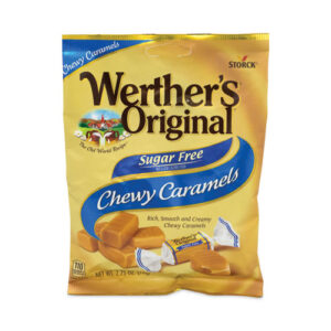 Sugar Free Chewy Caramel Candy, 2.75 oz Bag, 3/Pack