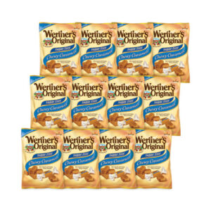 Sugar Free Chewy Caramel Candy, 1.46 oz Bag, 12 Bags/Carton