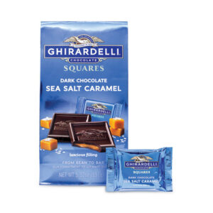 Dark and Sea Salt Caramel Chocolate Squares, 5.32 oz Bag, 3/Pack