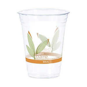Bare Eco-Forward RPET Cold Cups, 16 oz to 18 oz, Plastic, Leaf Design...