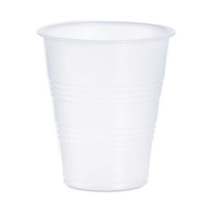 High-Impact Polystyrene Cold Cups, 7 oz, Plastic, Translucent, 100/Sleeve...