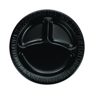 Quiet Classic Laminated Foam Dinnerware, 3-Compartment Plate, 9" dia...