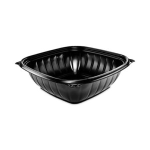 PresentaBowls Pro Black Square Bowls, 48 oz, 8.5 x 8.5 x 2.6, Plastic, 63/Bag, 4...
