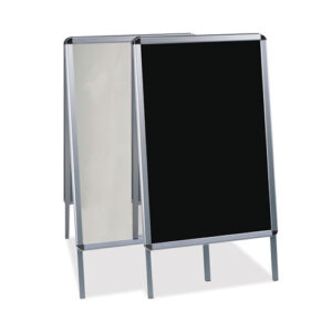 Reversible Wet Erase Sign Board, Black 23" x 33" Surface, Satin Aluminum...
