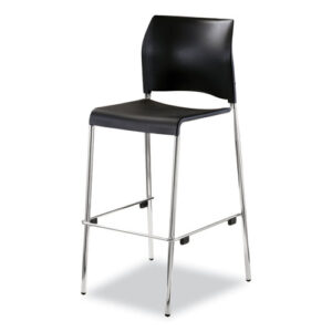 Cafetorium Bar Height Stool, Supports Up to 500 lb, 31" Seat Height, Black Seat...