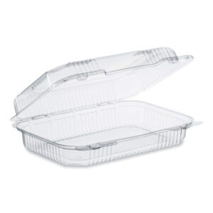StayLock Clear Hinged Lid Containers, 6.8 x 9.4 x 2.6, Clear, Plastic, 125/Pack, 2...