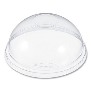 Plastic Dome Lid, Fits 5.5 oz to 26 oz Cold Cups, Clear, 1,000/Carton