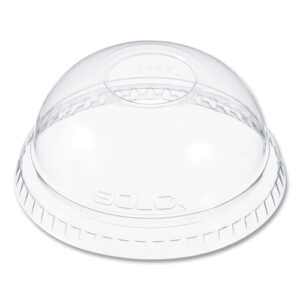 Plastic Dome Lid, Fits 7 oz Cold Cups, Clear, 2,500/Carton