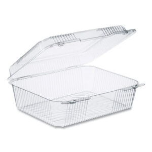 StayLock Clear Hinged Lid Containers, 10.5 x 8.6 x 3.8, Plastic, 200/Carton
