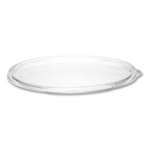 PresentaBowls Clear Flat Lids, 7.2" Diameter x 0.4" h, Plastic, 252/Carton