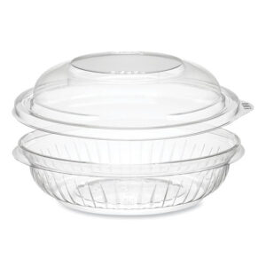 PresentaBowls Bowl/Lid Combo-Paks, 8 oz, Clear, Plastic, 63/Pack, 4...