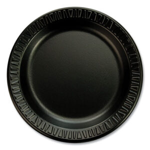 Quiet Classic Laminated Foam Dinnerware Plates, 6" dia, Black, 125/Pack, 8...