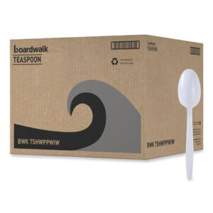 Heavyweight Wrapped Polypropylene Cutlery, Spoon, Plastic, White...